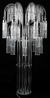 Metal Stand with Acrylic Downwards LED Lights 100x186 cm